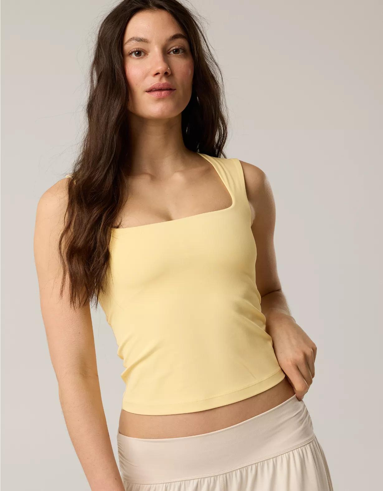 OFFLINE By Aerie Real Me Low Key Square Neck Tank Top Product Image