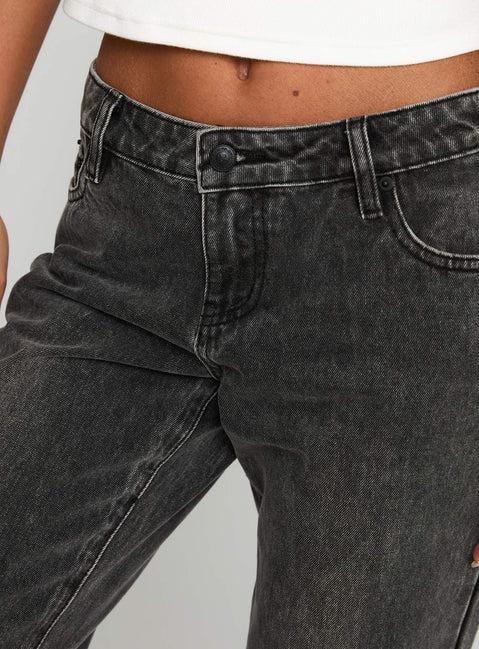 Better Half Low Rise Straight Leg Jeans Charcoal Product Image