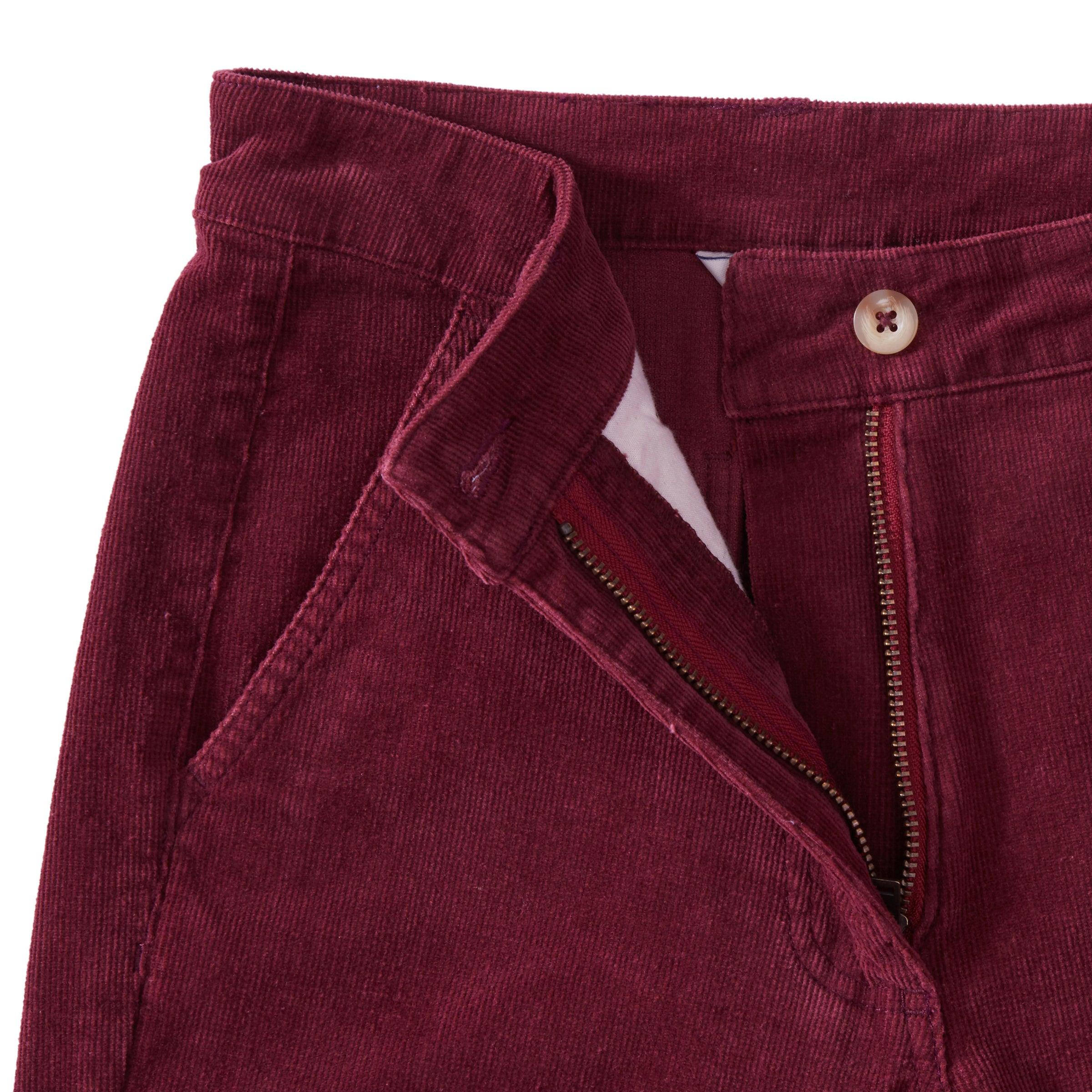 Tracy Slim Ankle Stretch Corduroy Pants - Burgundy (Final Sale) Female Product Image