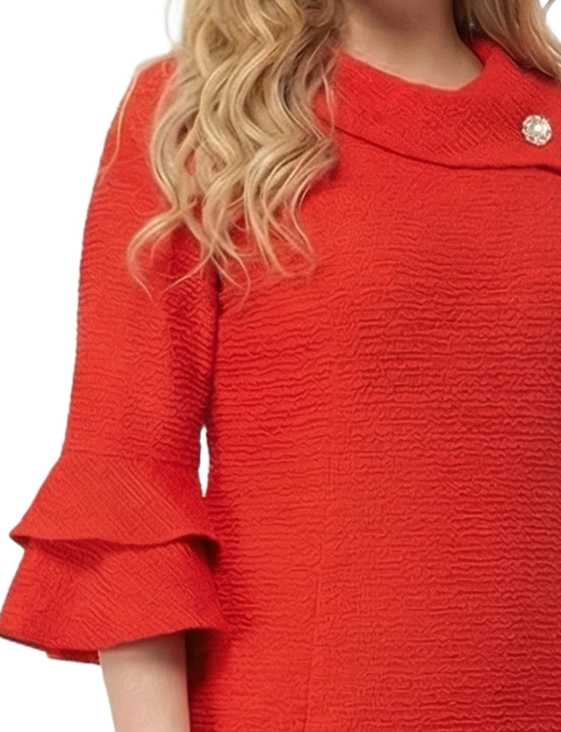 NY Collection Plus Size 3/4 Sleeve Shawl Collar Dress Product Image