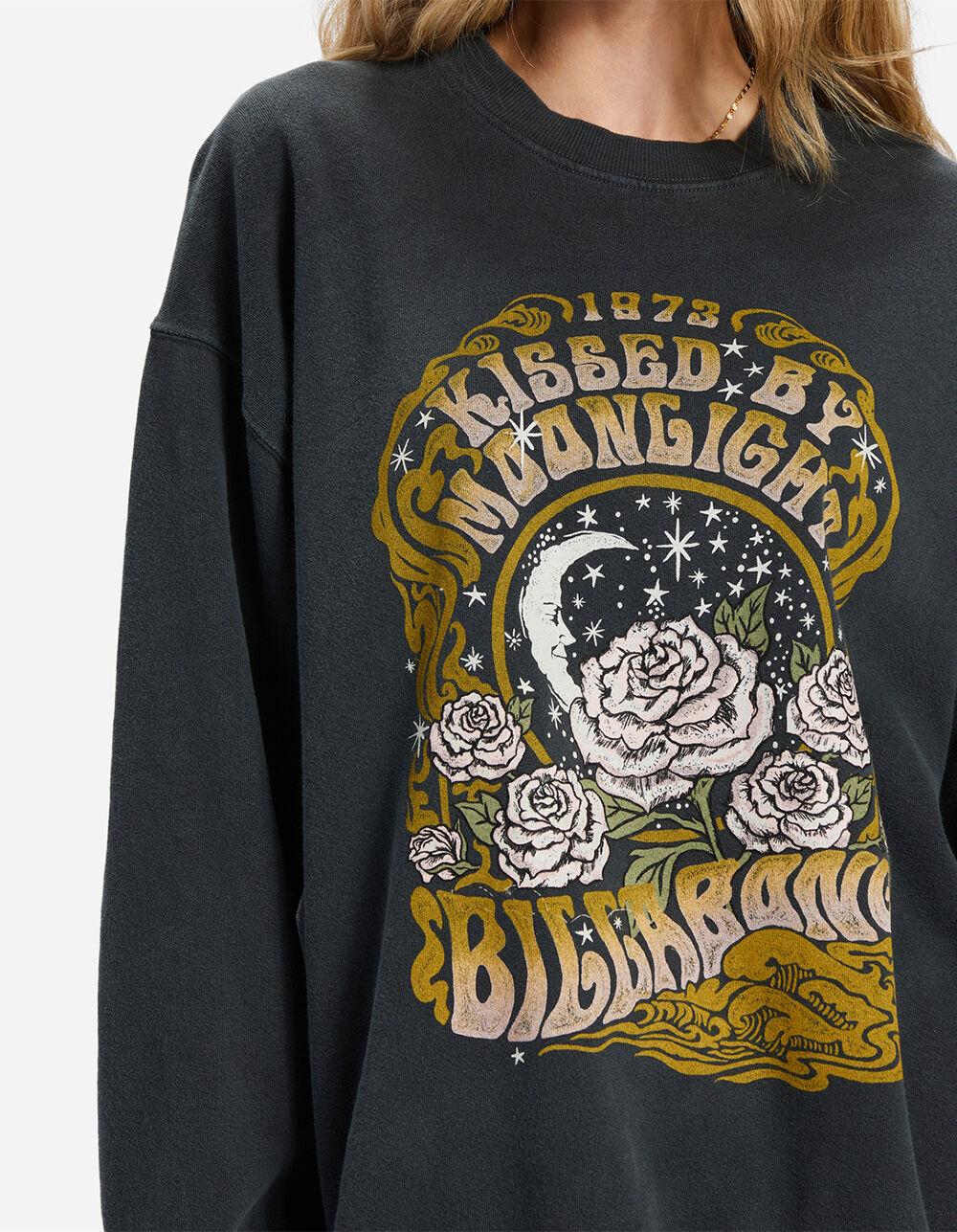 BILLABONG Ride In Womens Oversized Crewneck Sweatshirt - WASHED BLACK Product Image