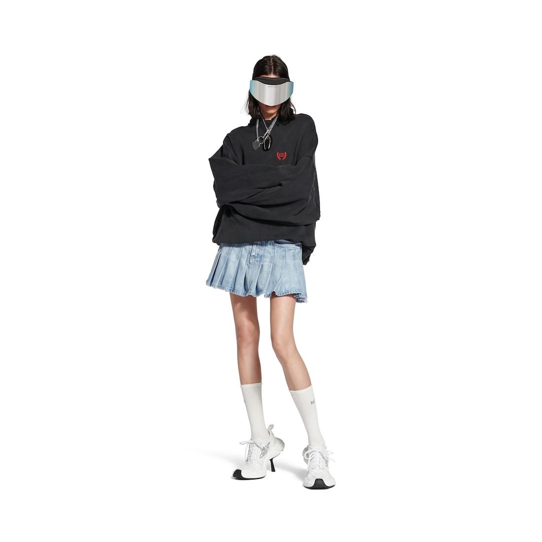 Women's Pleated Mini Skirt in Light Blue Product Image