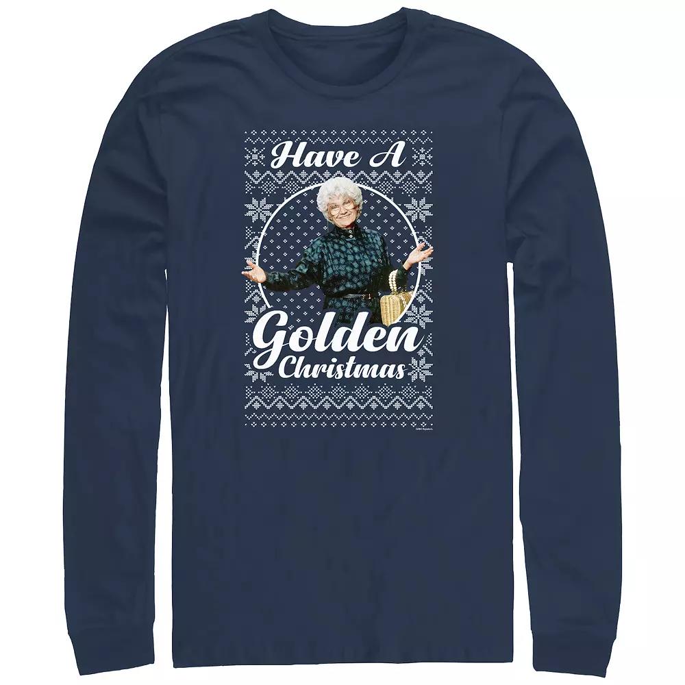 Big & Tall The Golden Girls Sophia Have A Golden Christmas Long Sleeve Graphic Tee, Men's, Size: 3XL Tall, Blue Product Image
