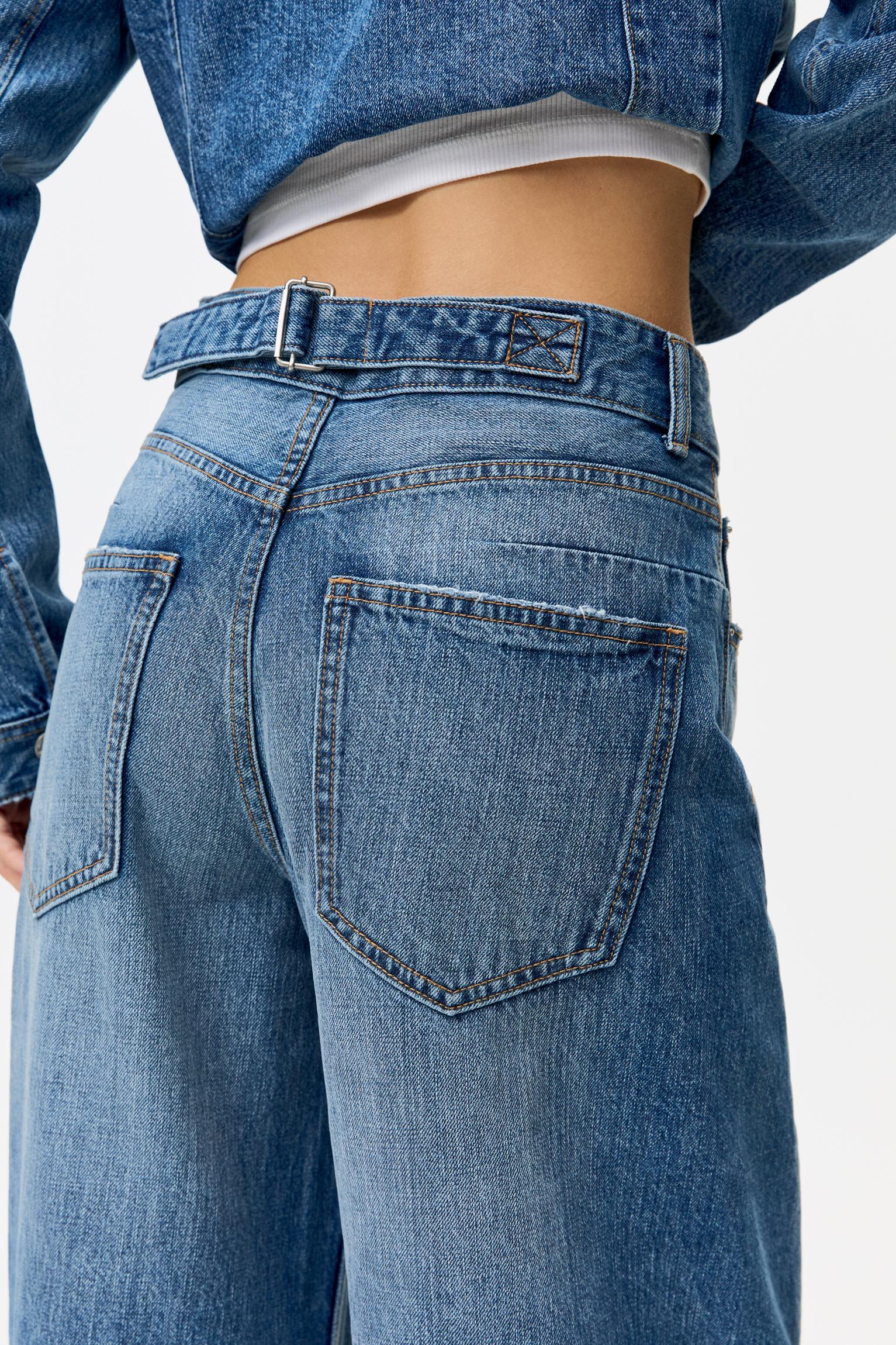 Super wide leg jeans with back belt loops Product Image