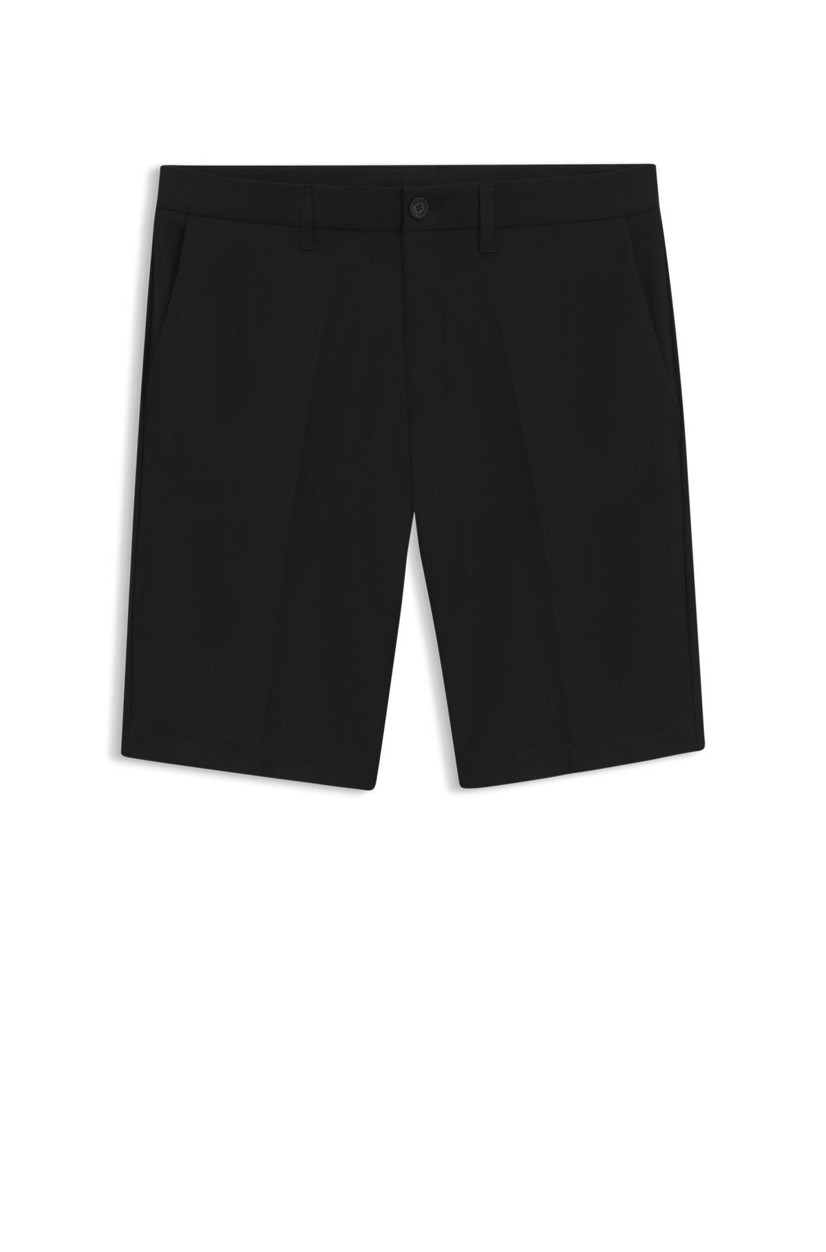 BOSS - Slim-fit shorts in water-repellent stretch fabric - Black Product Image