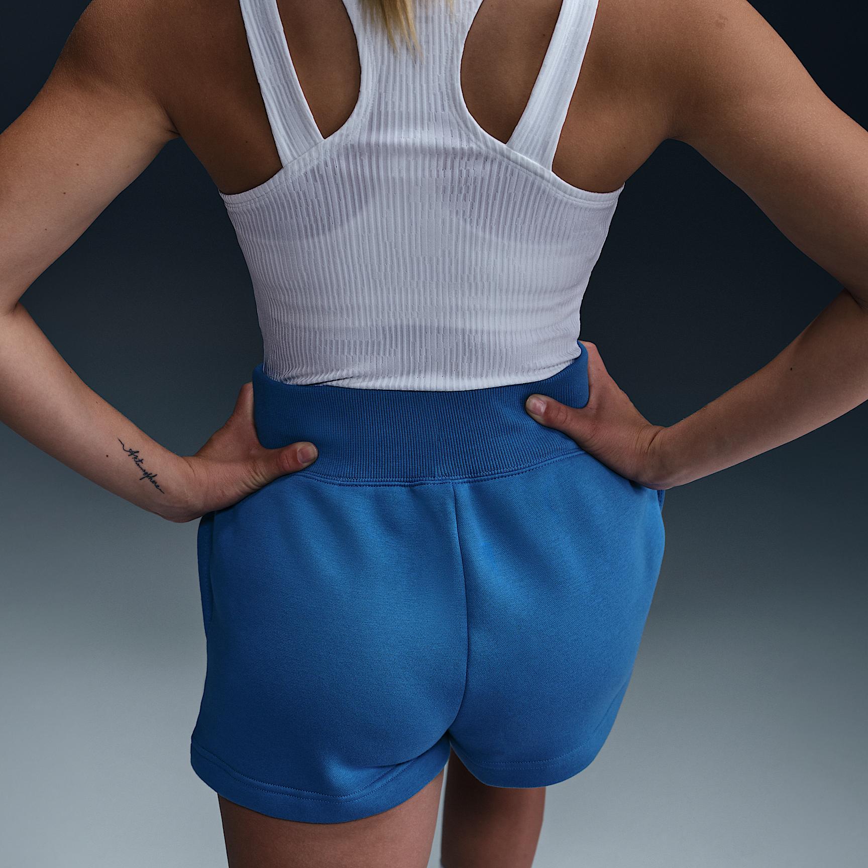 Nike Womens Court Phoenix Fleece High-Waisted Loose Shorts | HQ0364-010 Product Image