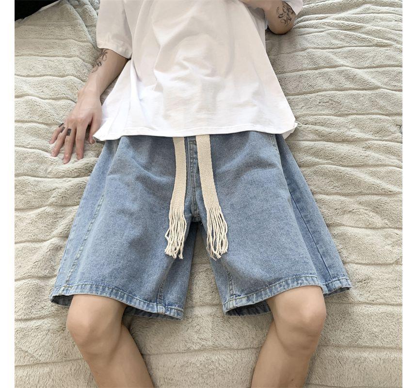 Wide Leg Denim Shorts Product Image