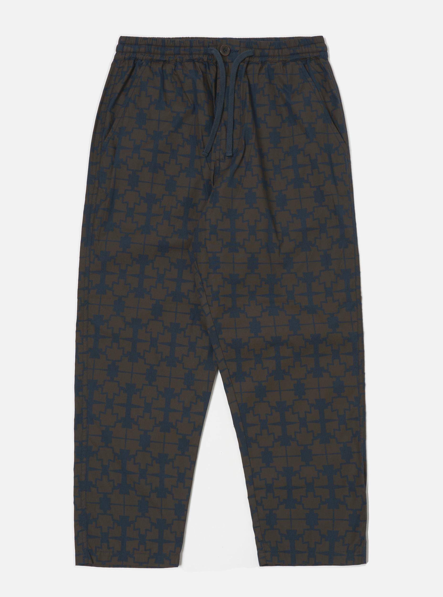 Universal Works Hi Water Trouser in Navy Mitla Print Cotton Product Image