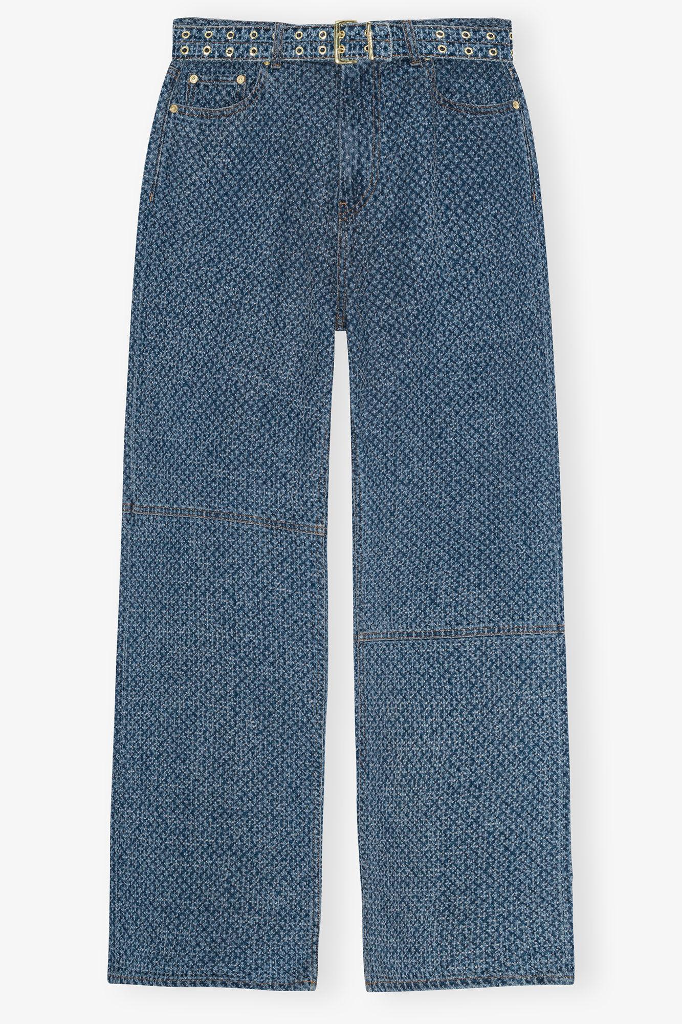 Blue Textured Izey Jeans Product Image