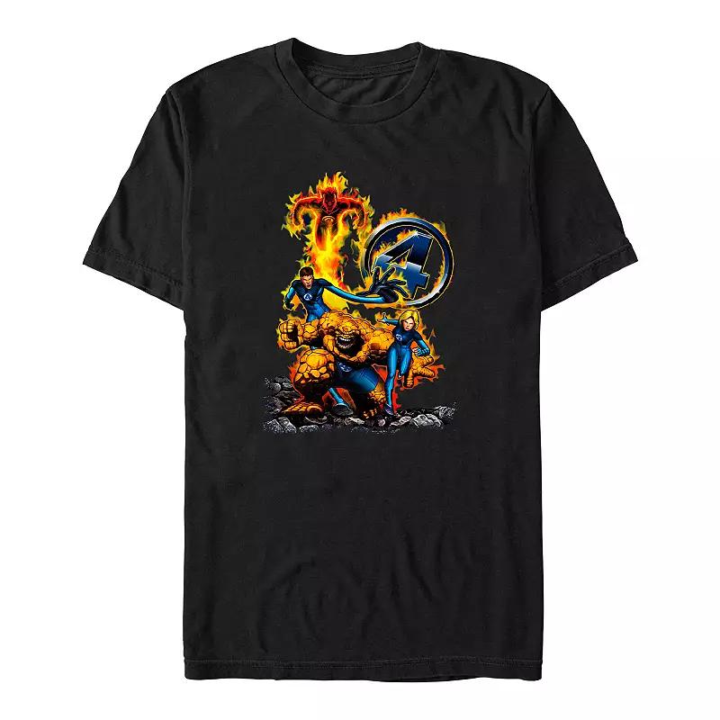 Big & Tall Marvel Fantastic Four On Fire Graphic Tee, Men's,  Product Image