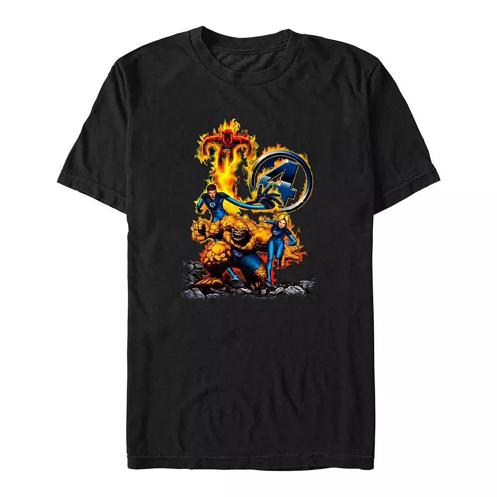 Big & Tall Marvel Fantastic Four On Fire Graphic Tee, Men's,  Product Image