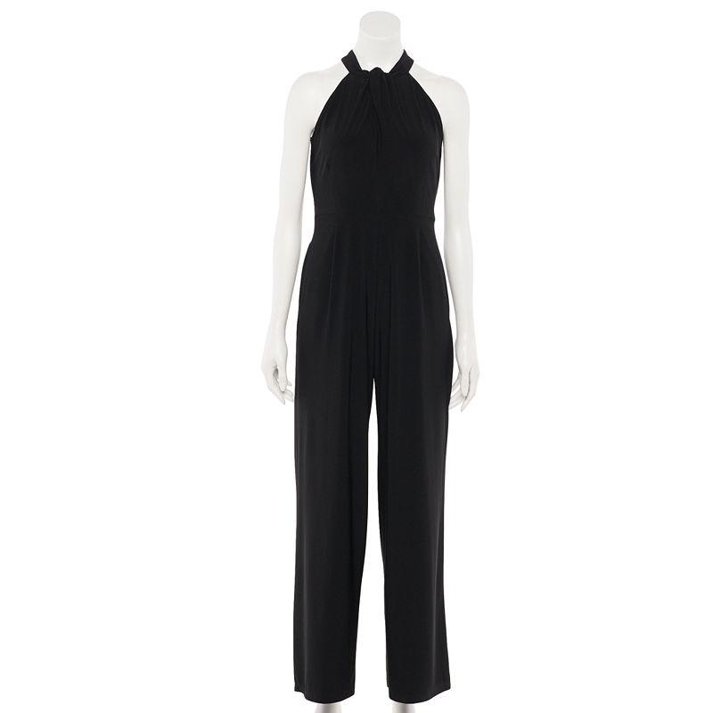 Womens Nina Leonard Wide-Leg Halter Jumpsuit Product Image
