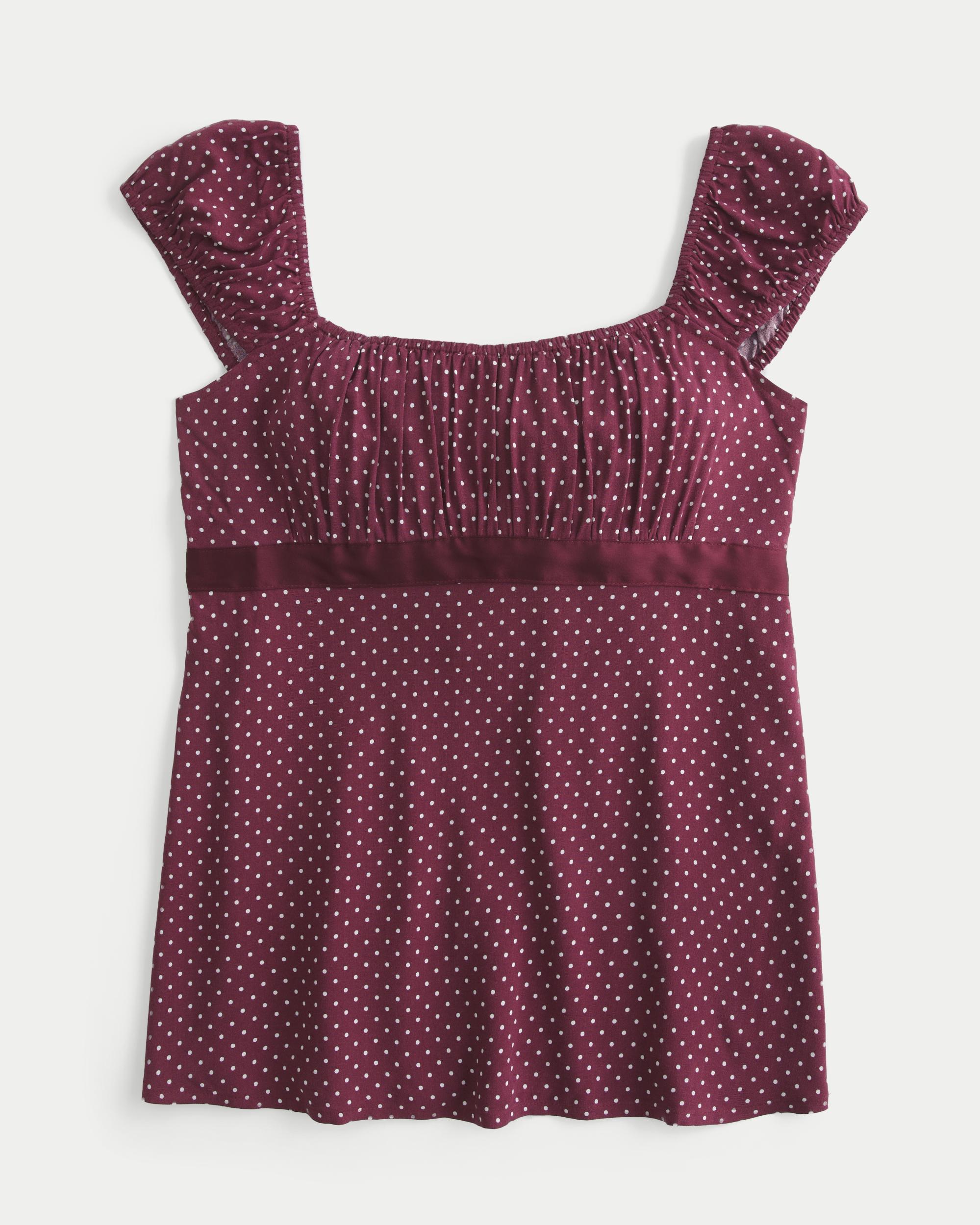 Easy Satin Tie Babydoll Top Product Image