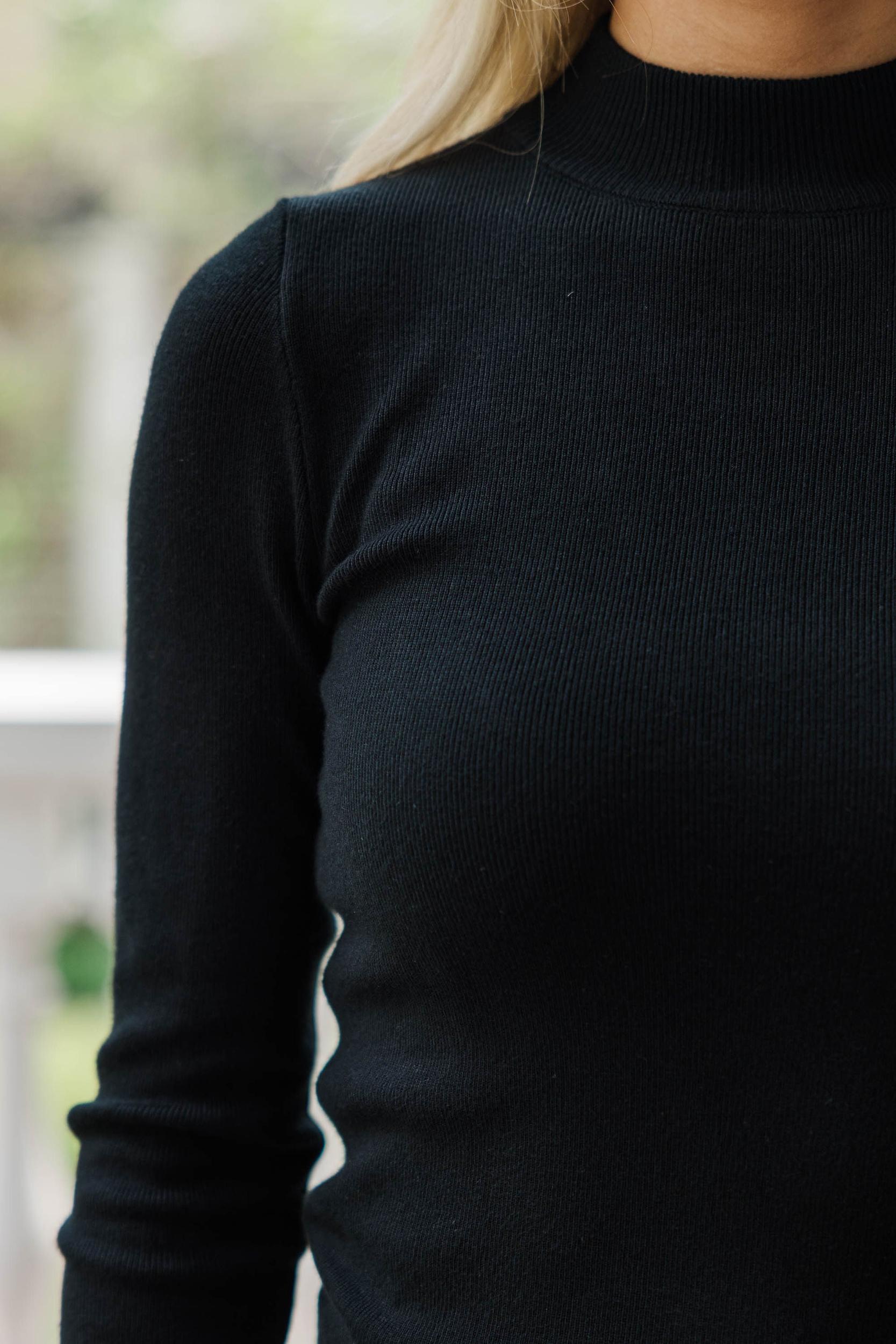 See It Through Black Ribbed Top Female Product Image