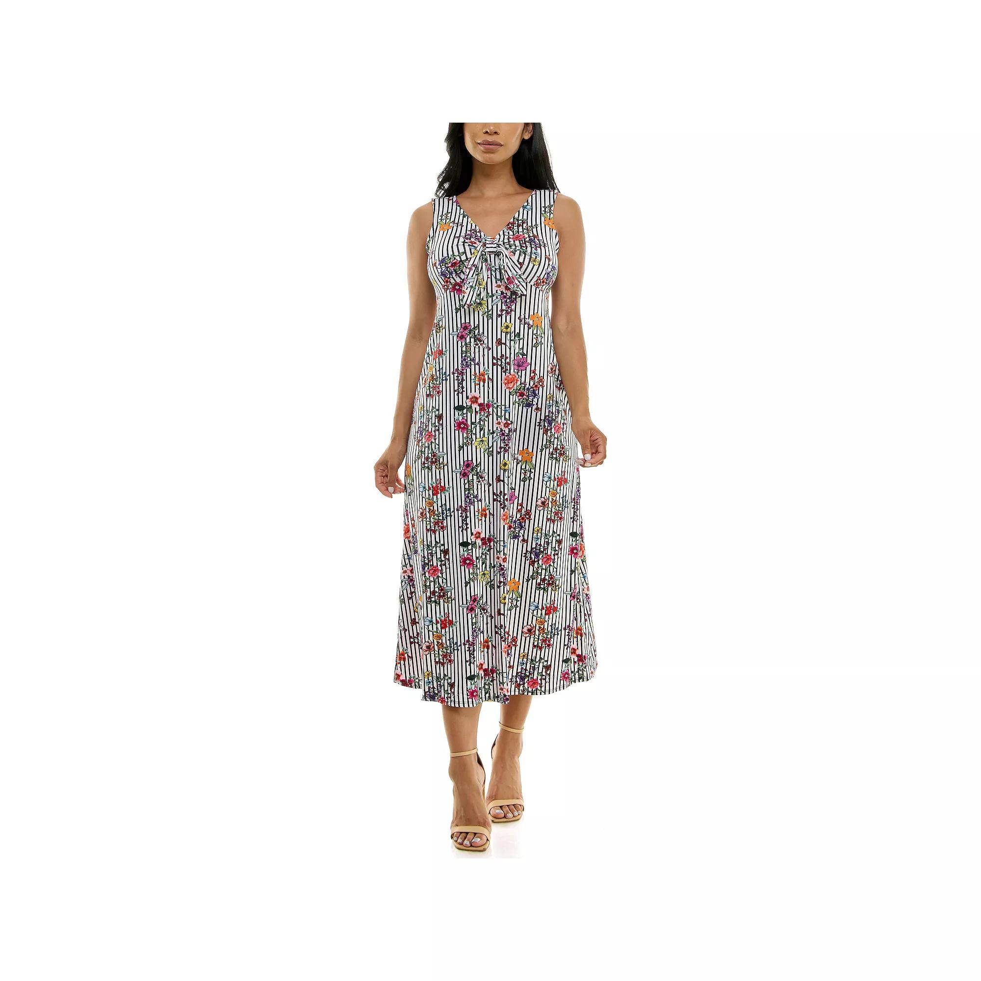Women's Nina Leonard Tie Front Maxi Dress,  Product Image