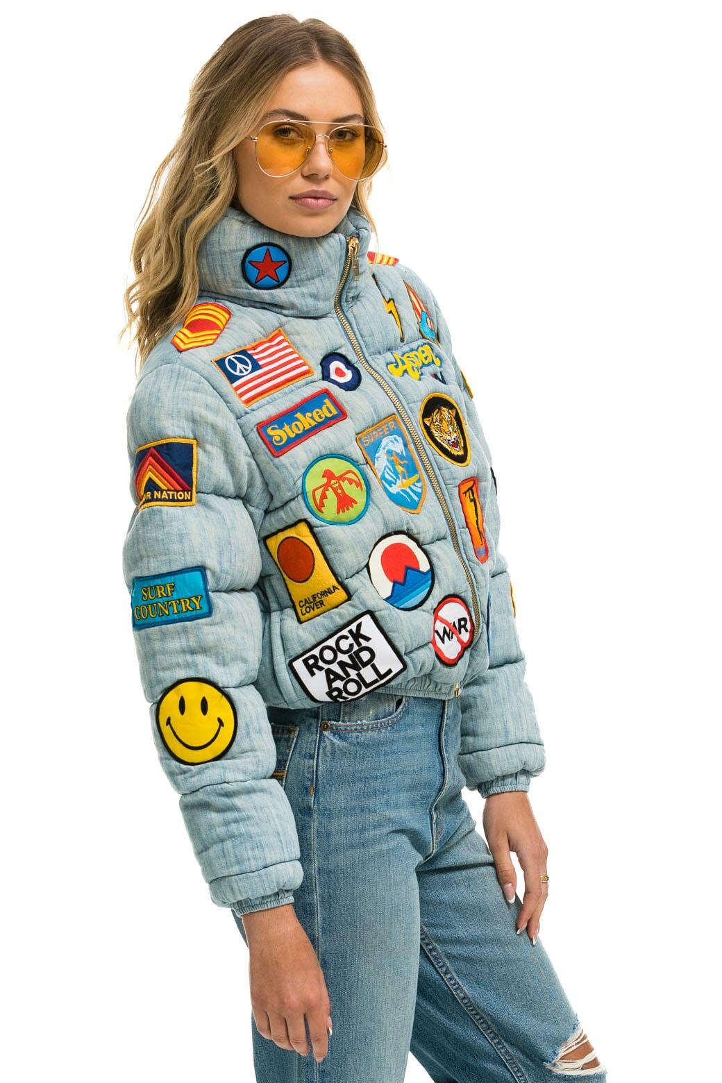 VINTAGE PATCH DENIM APRES PUFFER JACKET - VINTAGE Female Product Image