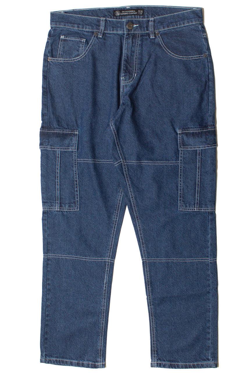 Contrast Stitch Cargo Jeans Product Image