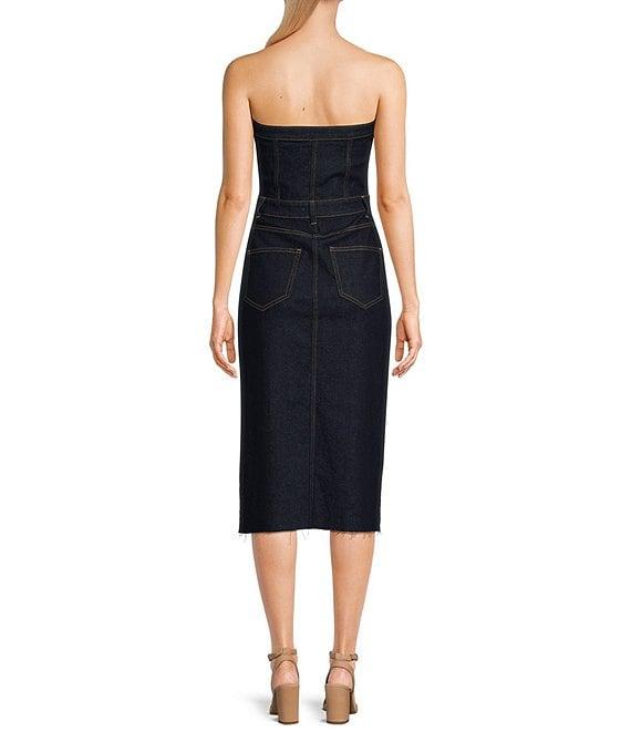 GB Strapless Denim Midi Dress Product Image
