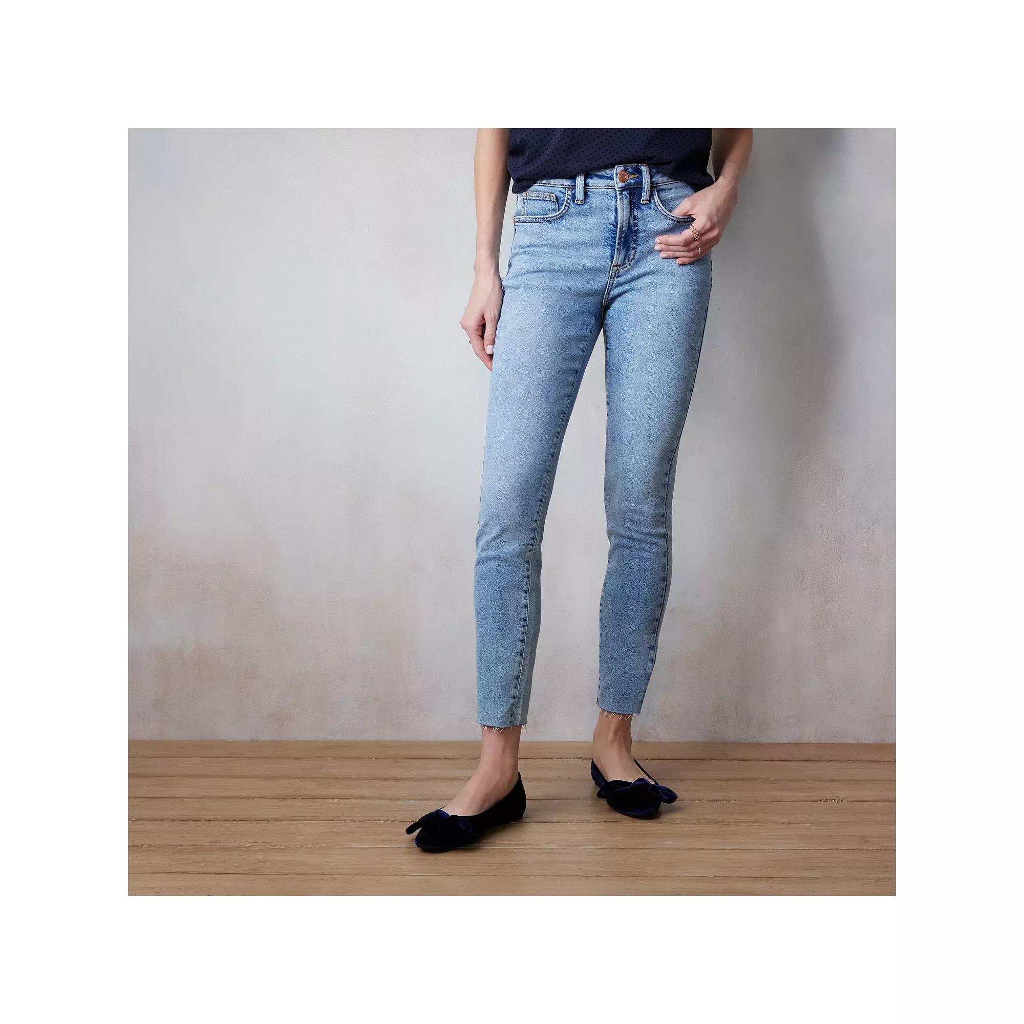 Womens LC Lauren Conrad Curvy High Rise 5-Pocket Skinny Jeans Dominique Blue Product Image