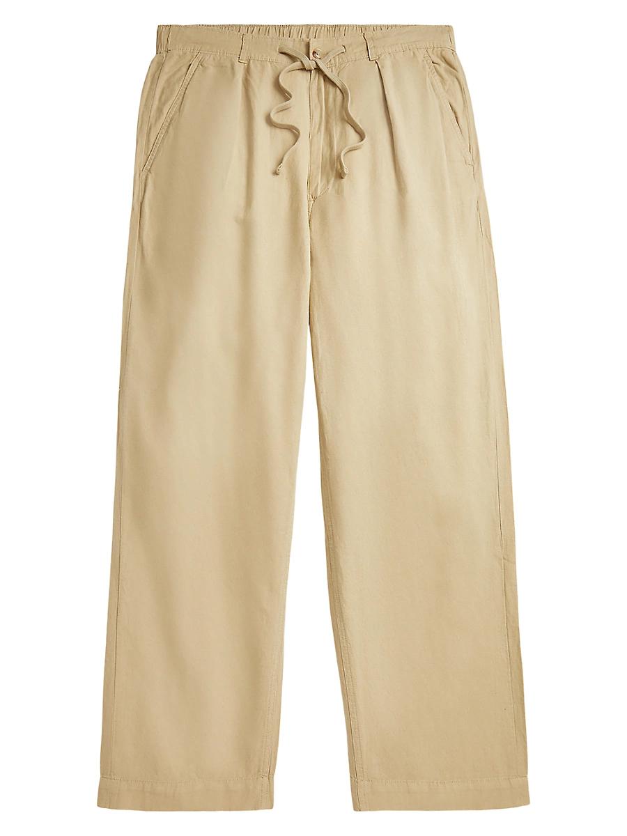 Mens Relaxed-Fit Linen-Cotton Pants Product Image