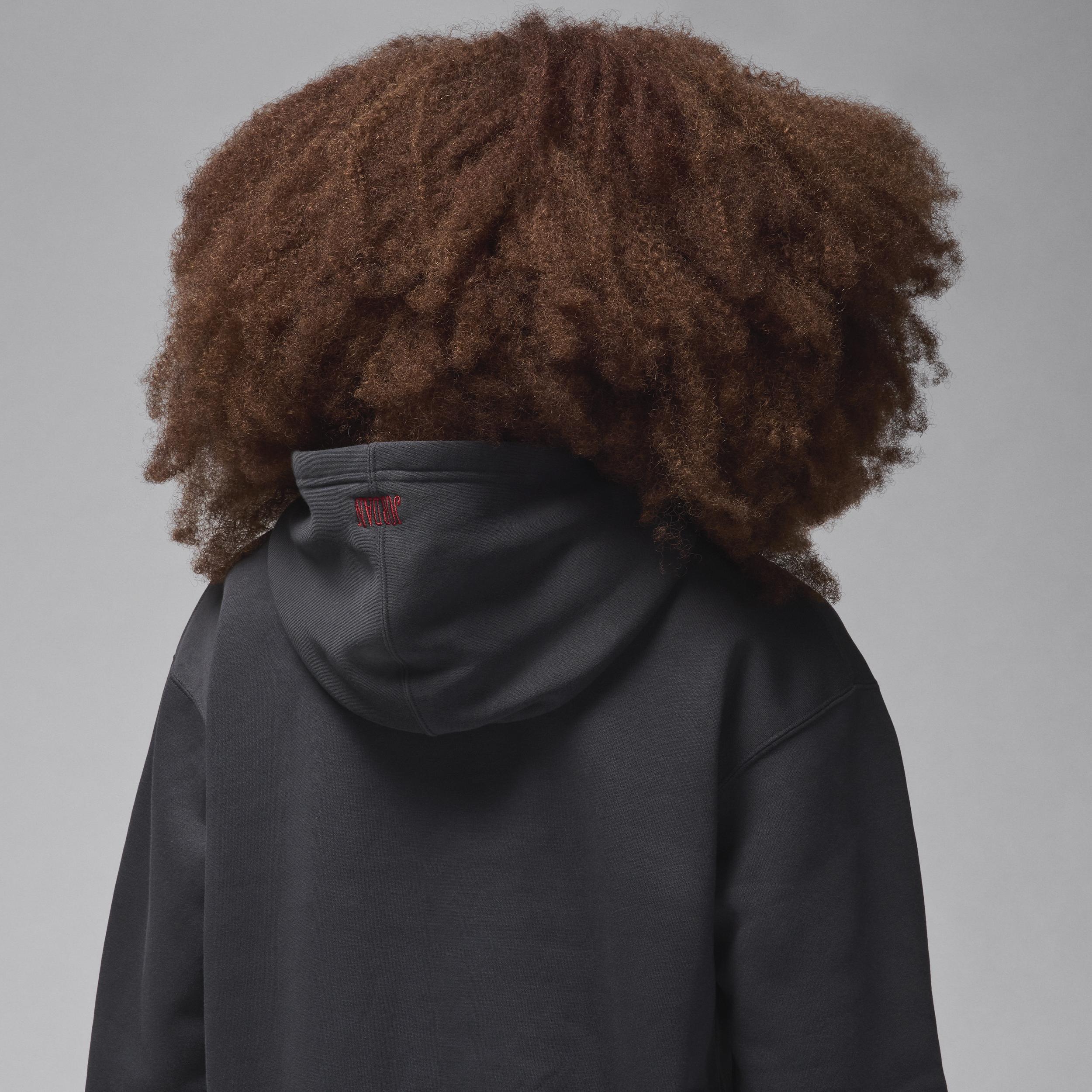 Jordan Womens Jordan Brooklyn Fleece Pullover 24 Gel - Womens Off Noir/Gym Red Product Image