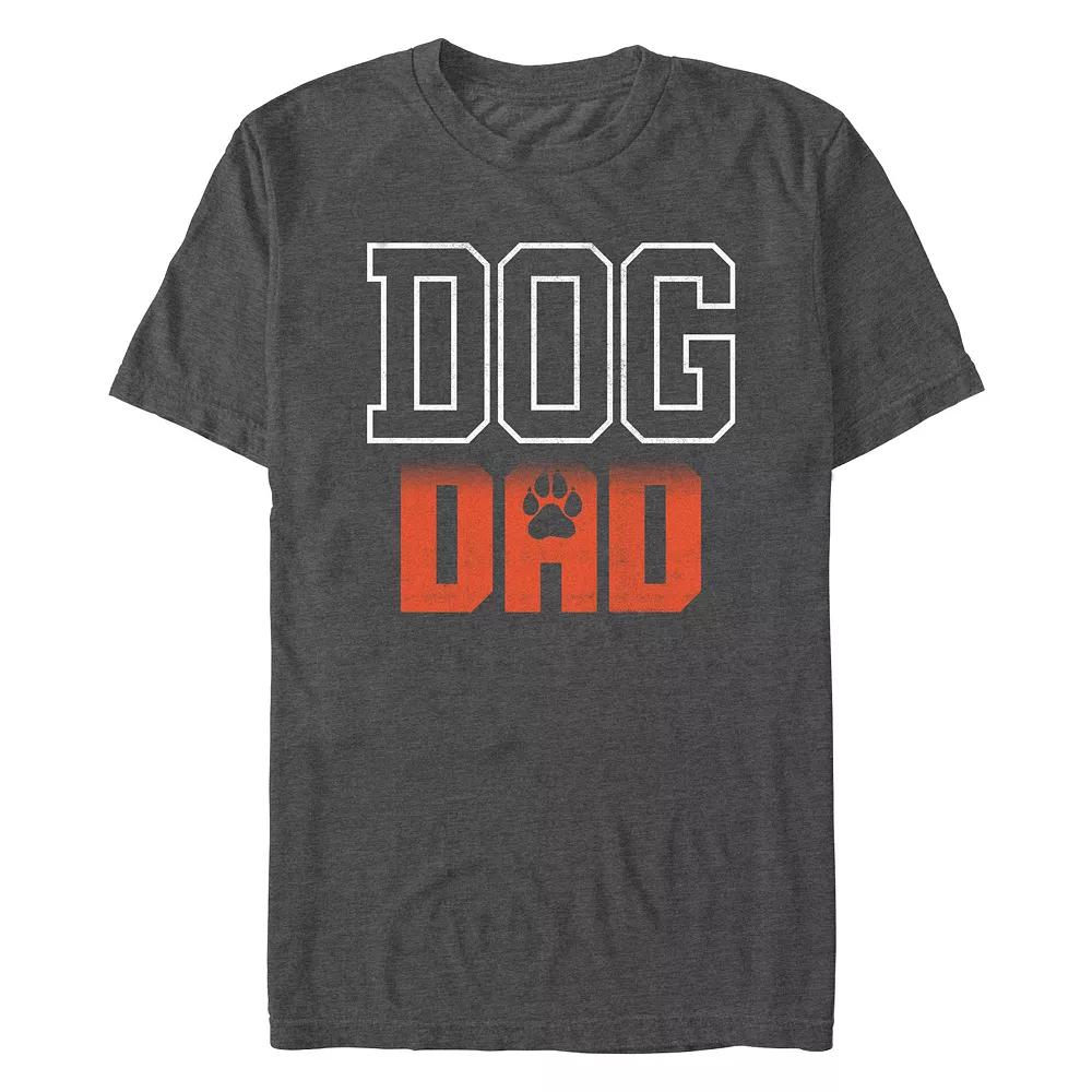 Men's Dog Dad Paw Print Stacked Text Graphic Tee,  Product Image