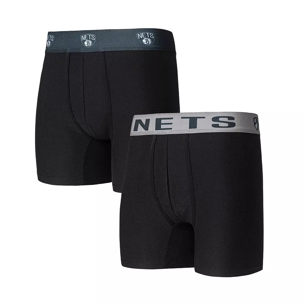 Men's Concepts Sport Black Brooklyn Nets Breakthrough 2-Pack Boxer Briefs,  Product Image
