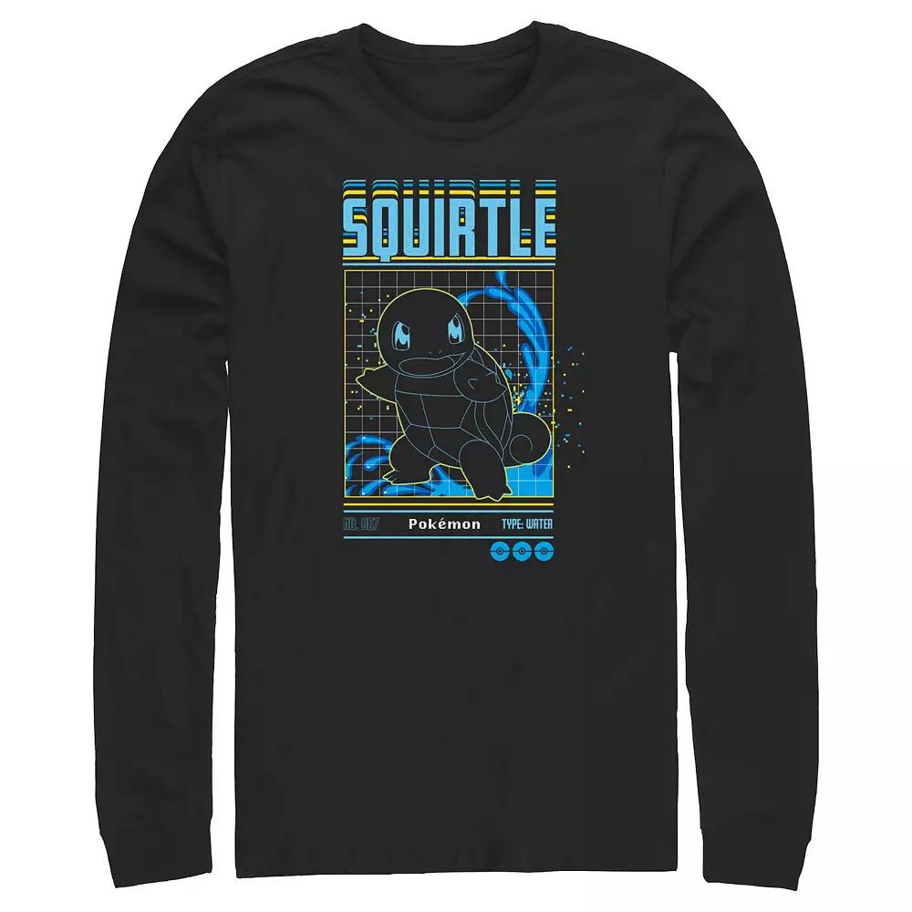 Men's Pokemon Squirtle Grid Background Graphic Tee,  Product Image
