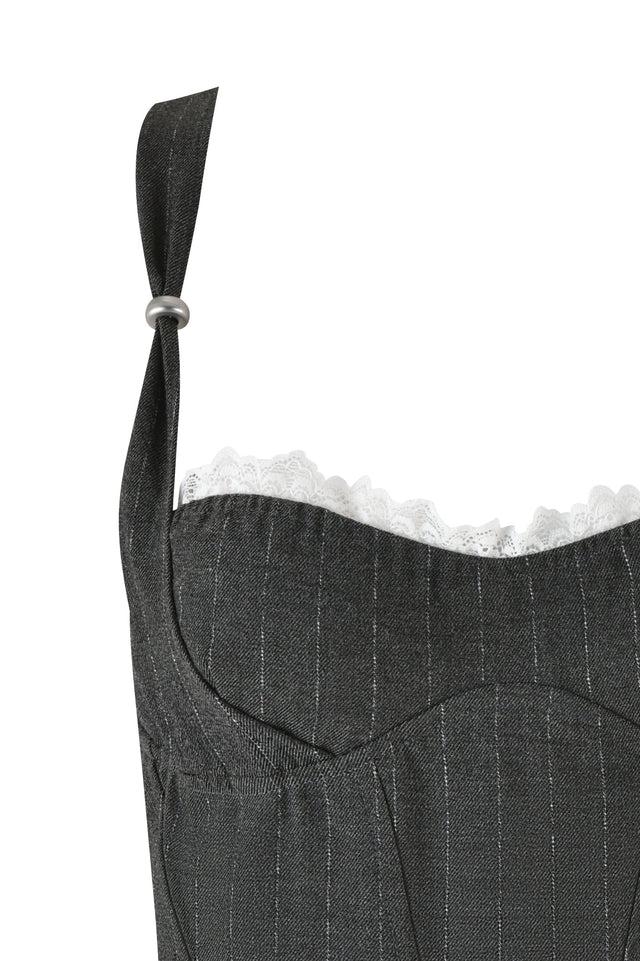 MARRION CORSET - GREY : PINSTRIPE Product Image