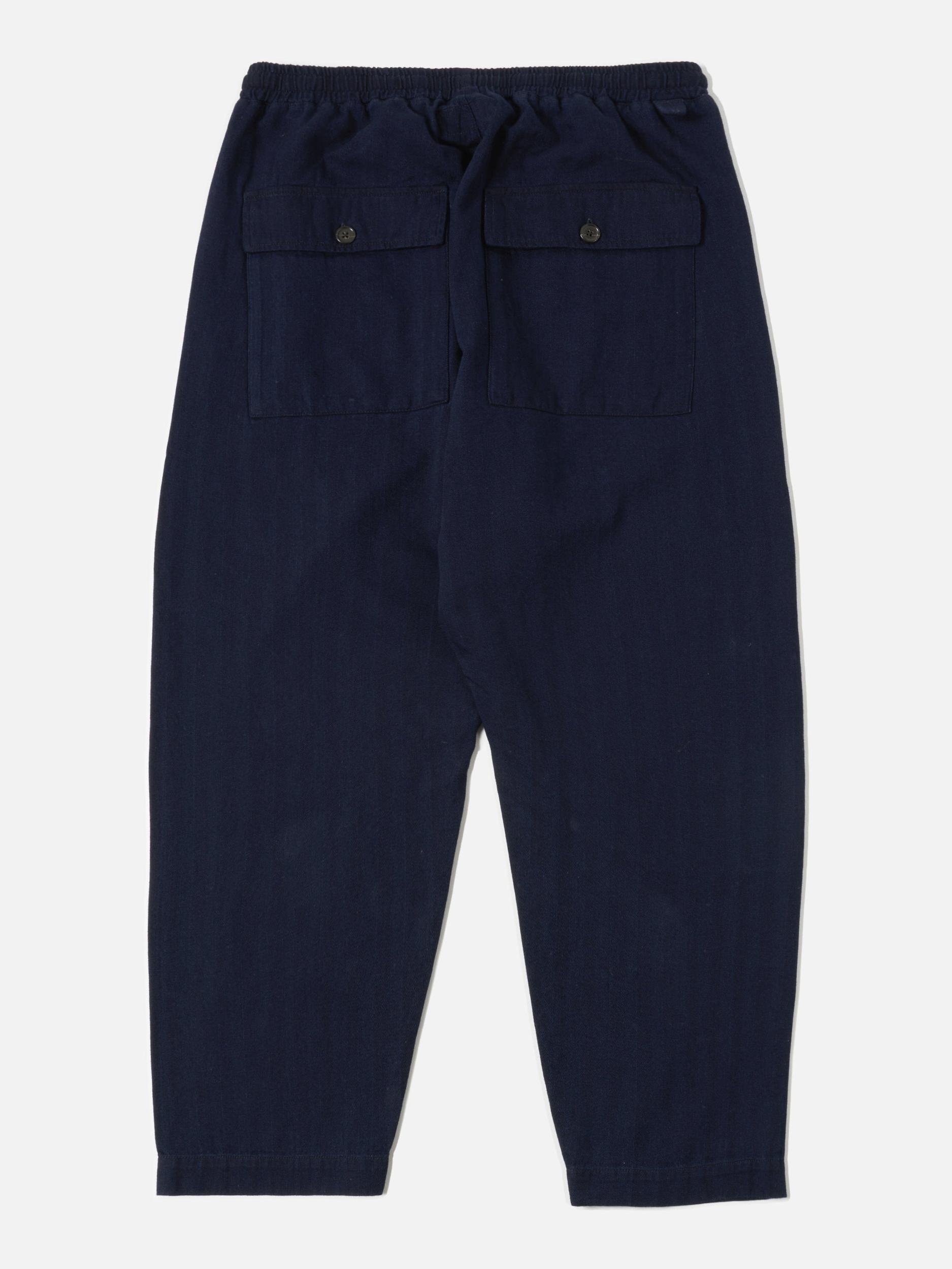 Indigo Herringbone Denim Braga Pant Product Image