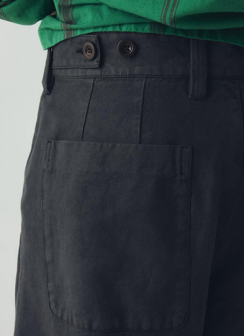 Jude Wide Leg Cotton Twill Pants | Soft Black Product Image