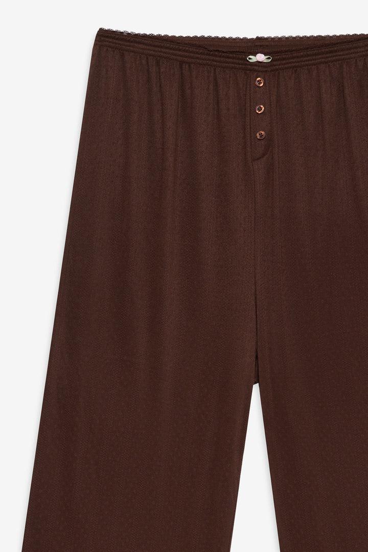 Elliana Wide Leg Pant — Chocolate Product Image