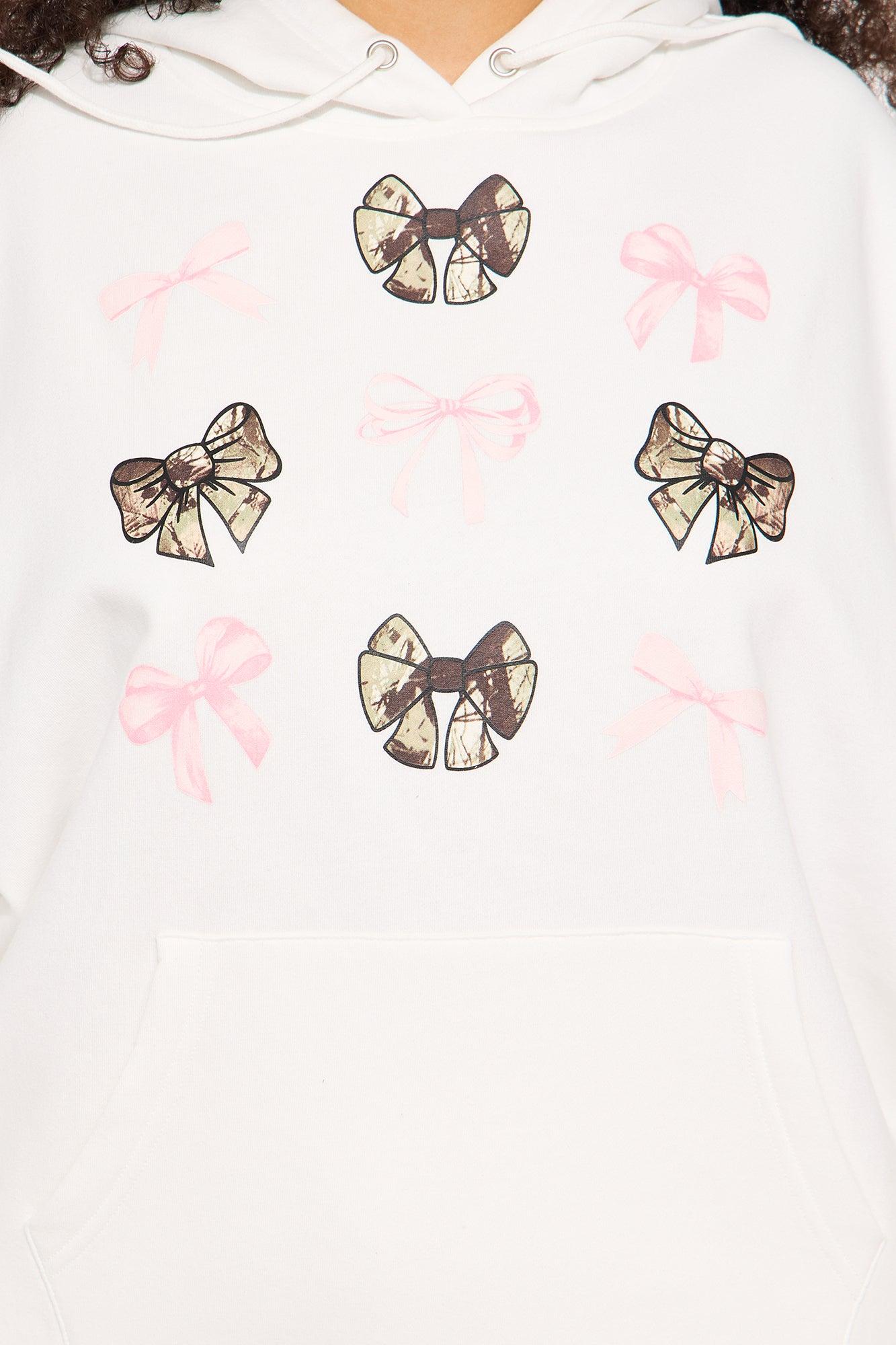 Nothin Like Me Bow Hoodie - Ivory Product Image