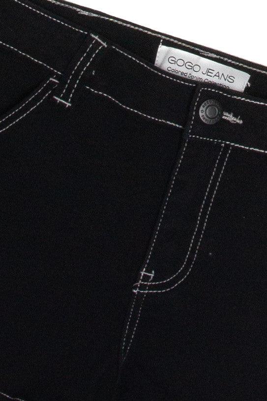 Black Denim Carpenter Shorts Product Image