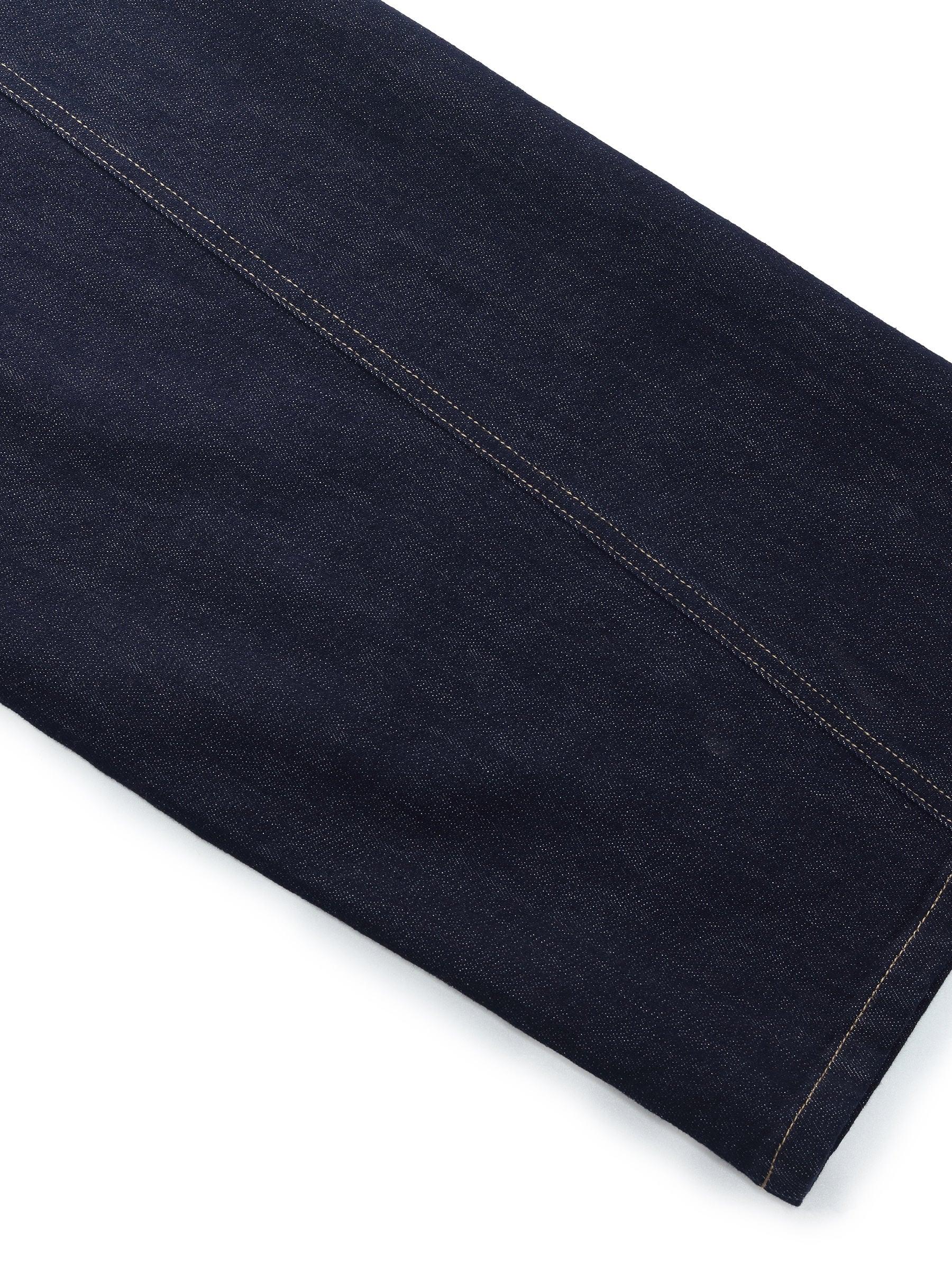 Denim Stretch Adjustable Waist Women Jeans With Detachable Down Liner Product Image