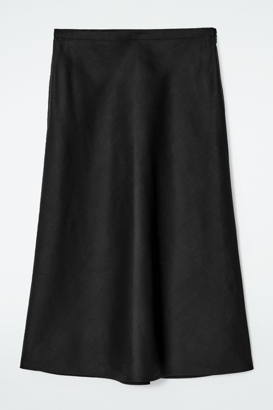 LINEN-BLEND MIDI COLUMN SKIRT Product Image