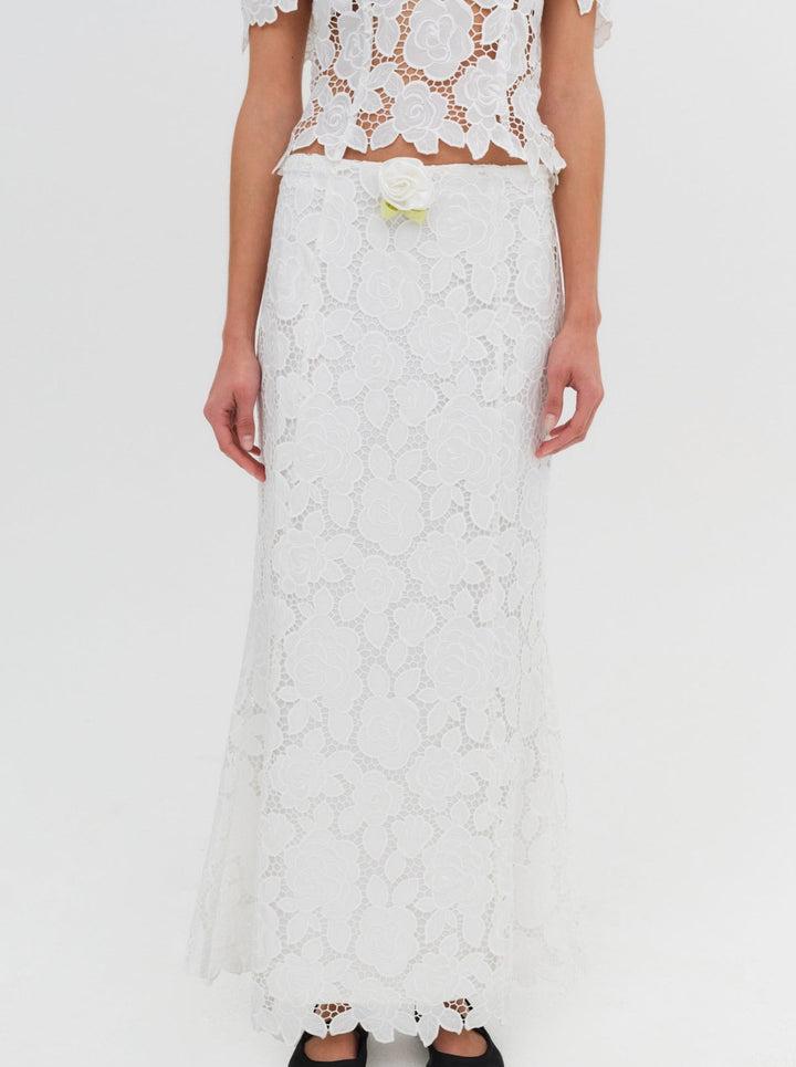 Claudia Maxi Skirt — White Product Image