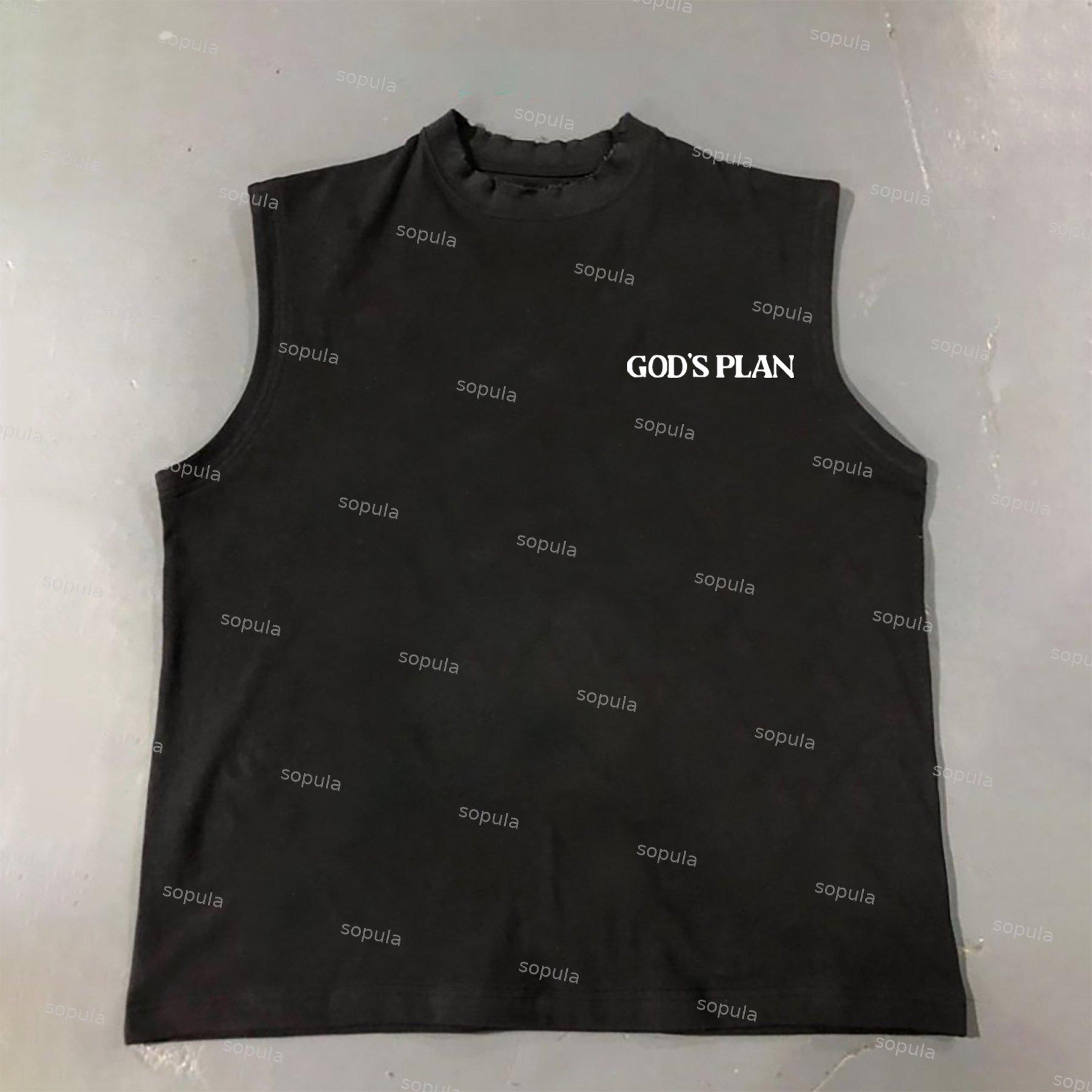 Sopula God's Plan Graphic Print Cotton Tank Top Product Image