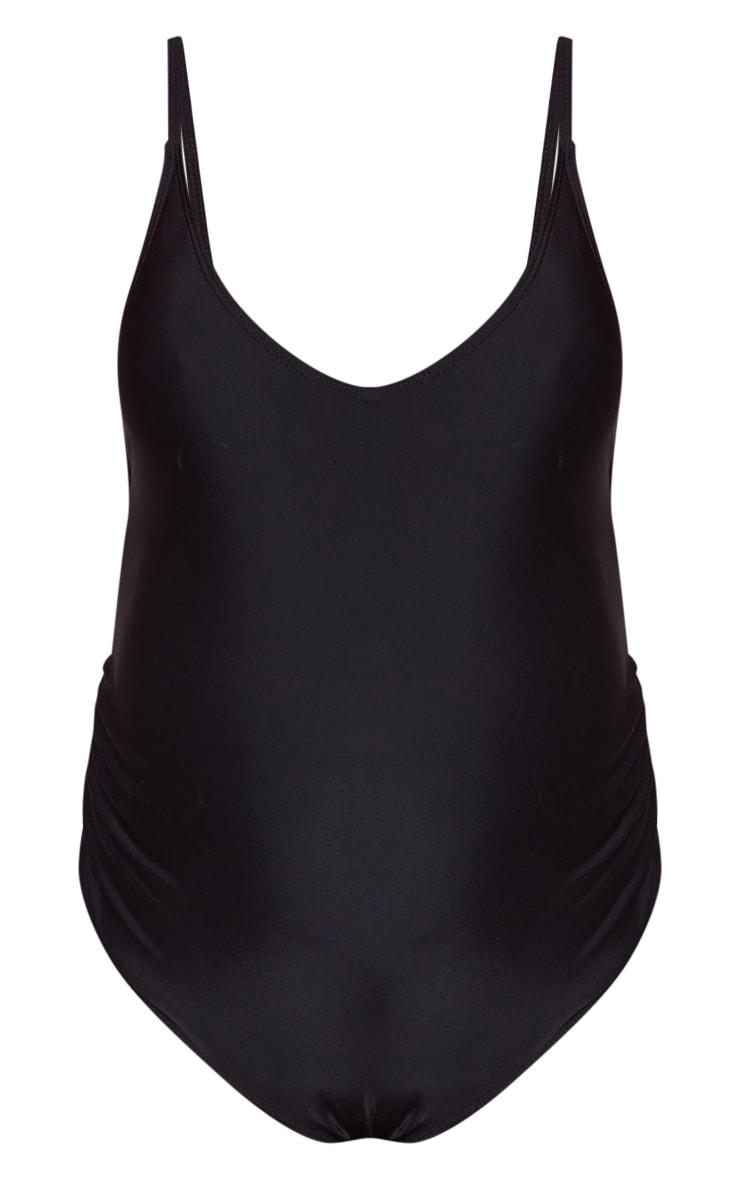 Maternity Black Basic Low Scoop Swimsuit Product Image