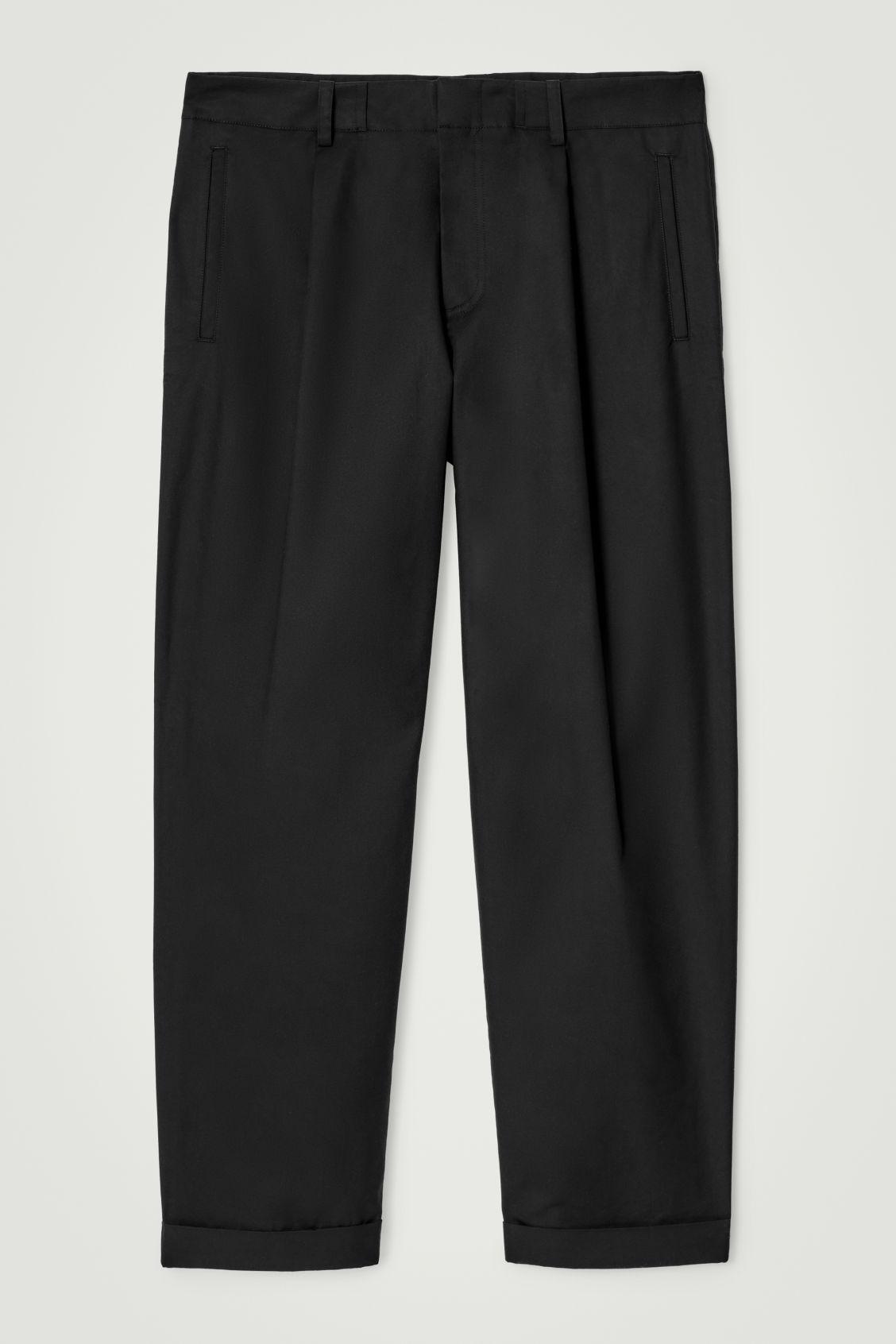 TAPERED COTTON TURN-UP PANTS Product Image