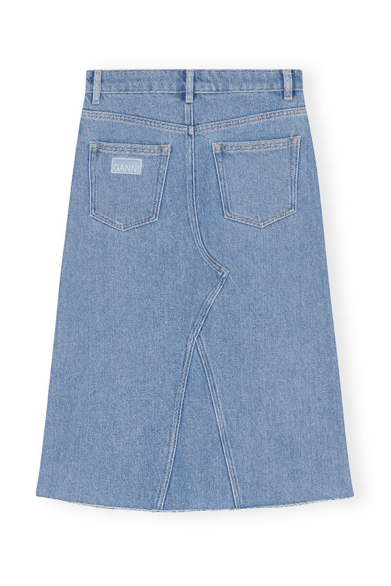 Heavy Denim Midi Skirt Product Image