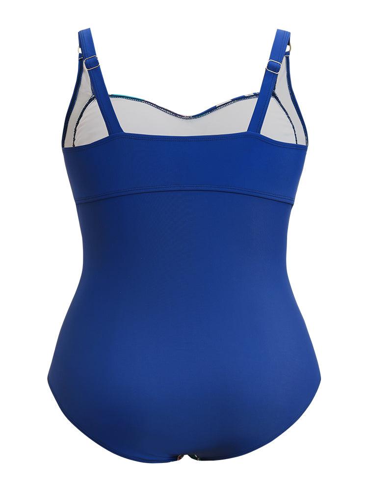 Floral Ruched Crossover Front Sculpt Waist One Piece Swimsuit Female Product Image