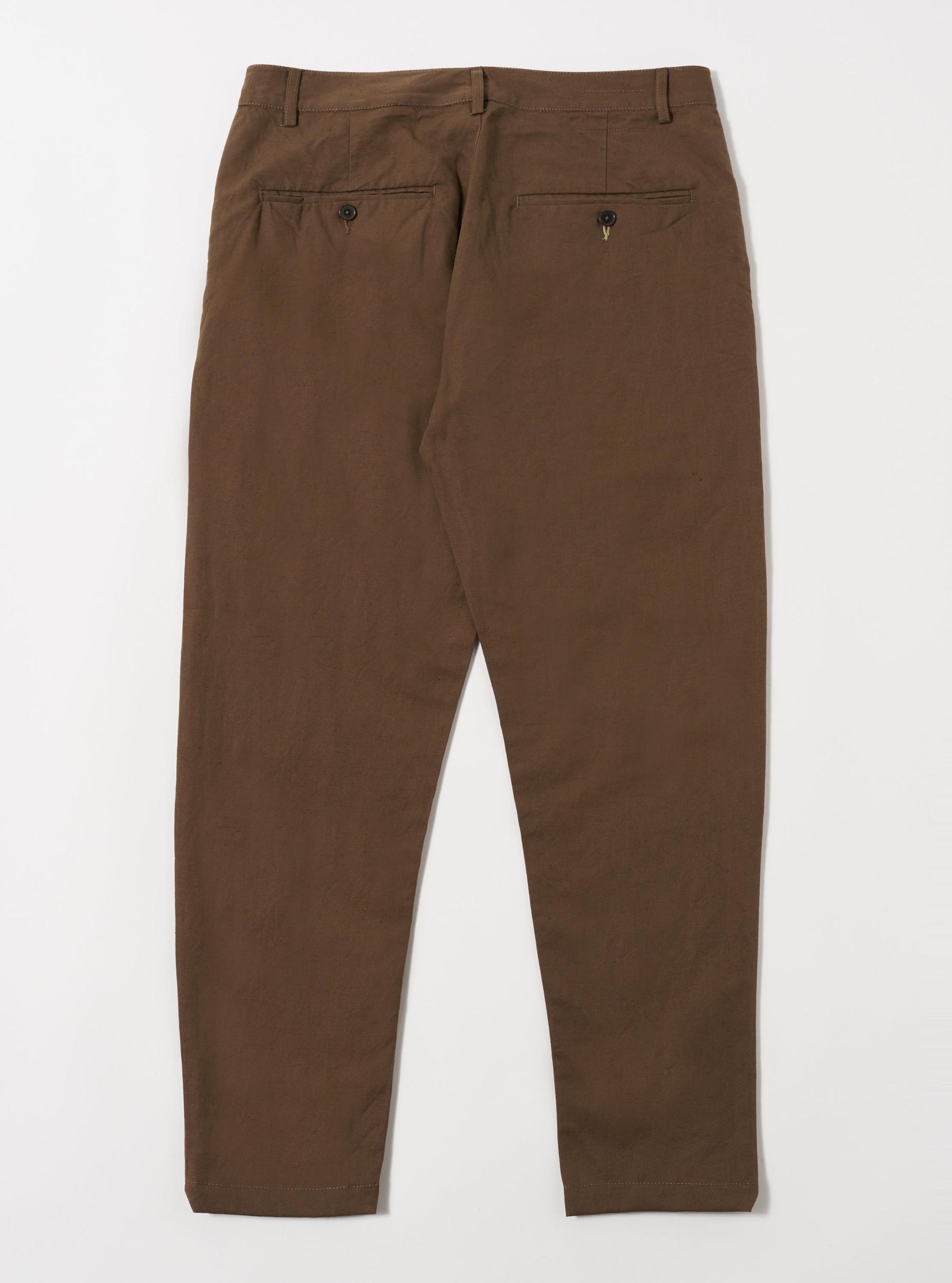 Universal Works Military Chino in Khaki Linen Slub Weave Product Image