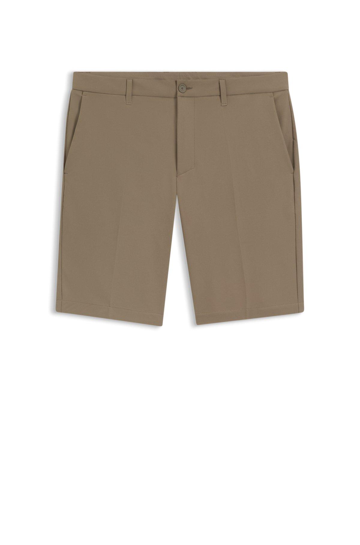 BOSS - Slim-fit shorts in water-repellent stretch fabric - Light Green Product Image