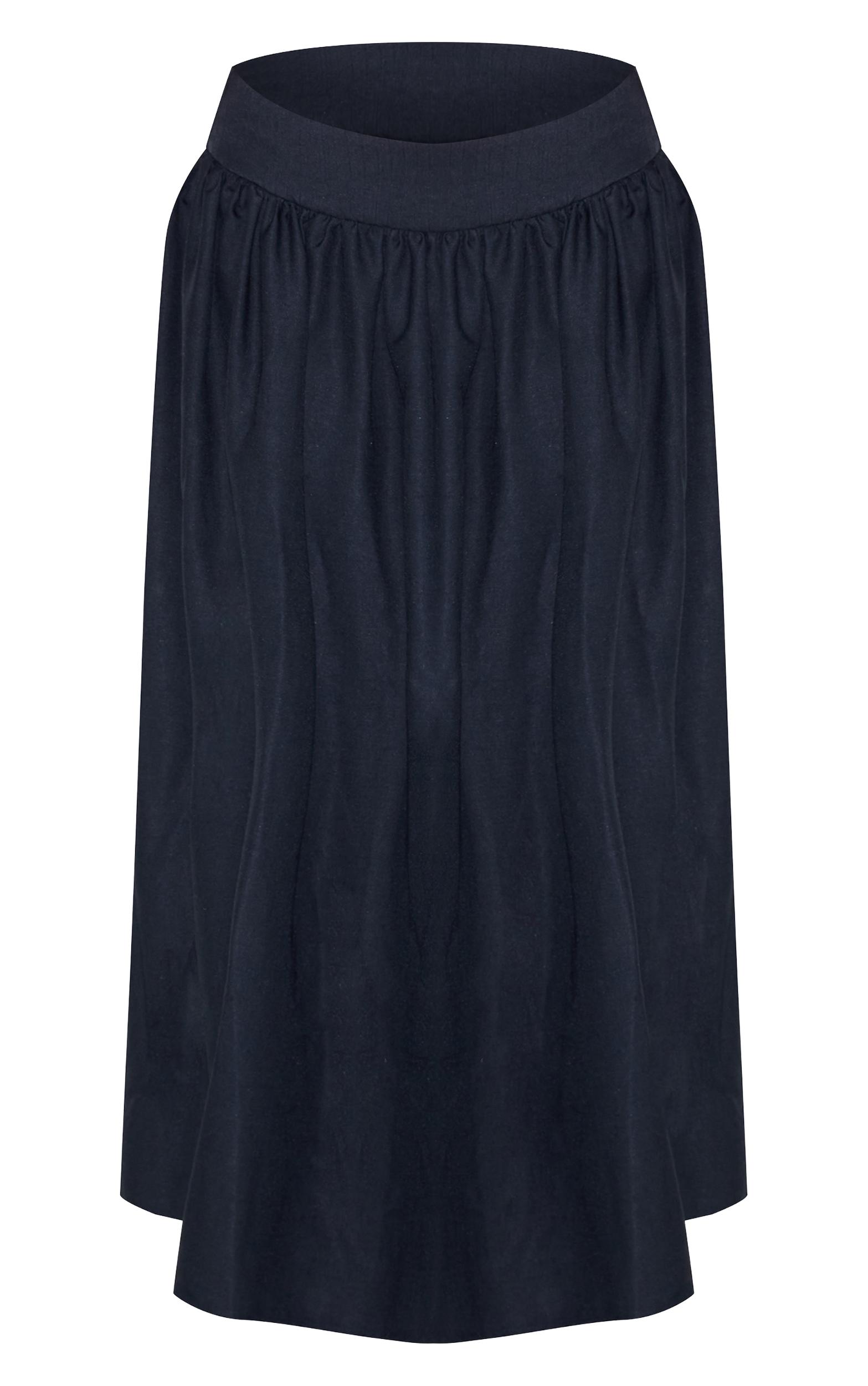 Plus Indigo Blue Wash Woven Drop Waist Rib Panel Maxi Skirt Product Image