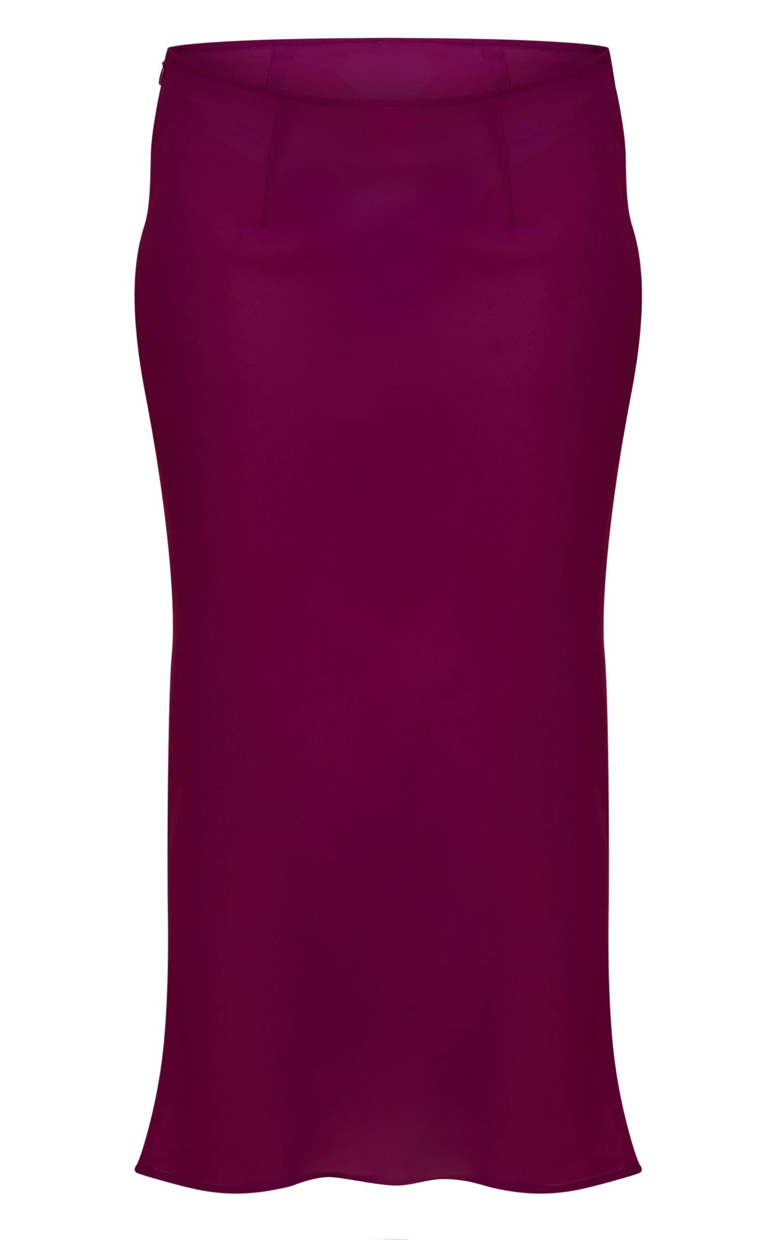 Fuschia Sheer Chiffon Midaxi Skirt Product Image