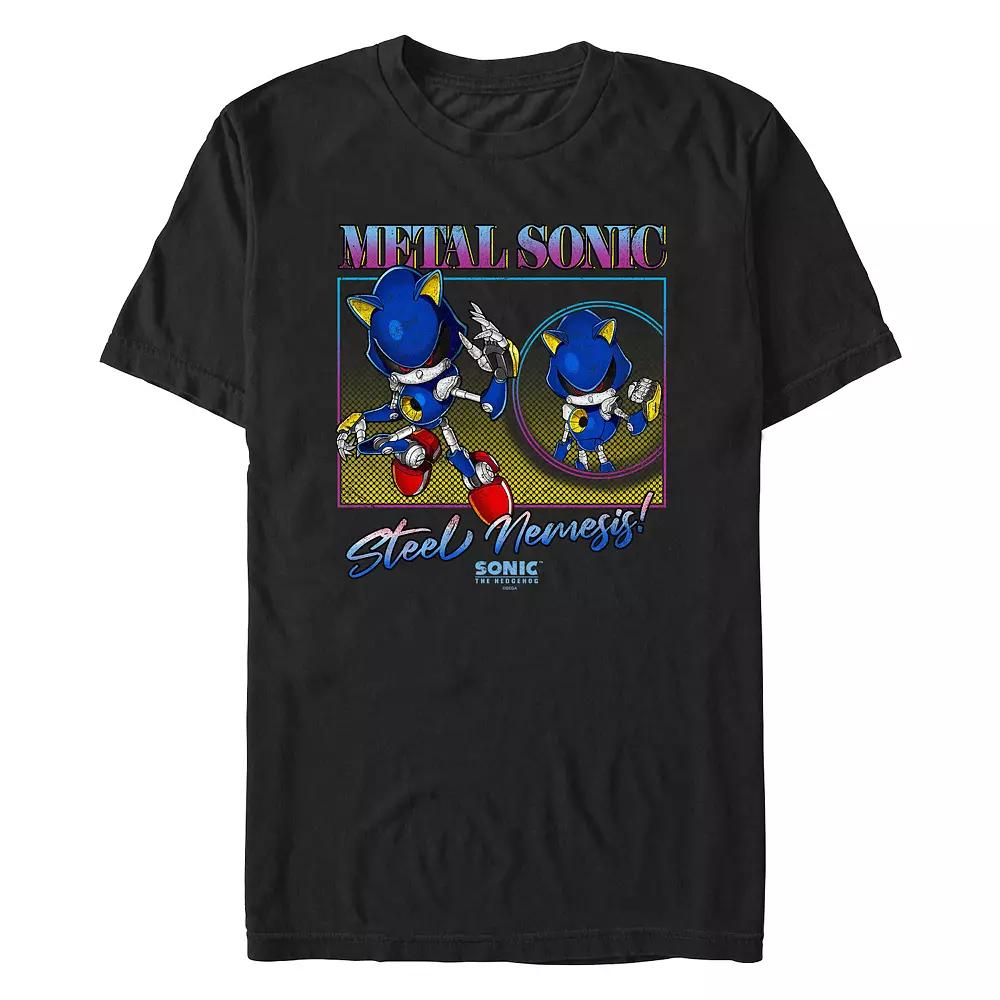 Men's Sonic the Hedgehog Metal Sonic Steel Nemesis Poster Graphic Tee,  Product Image