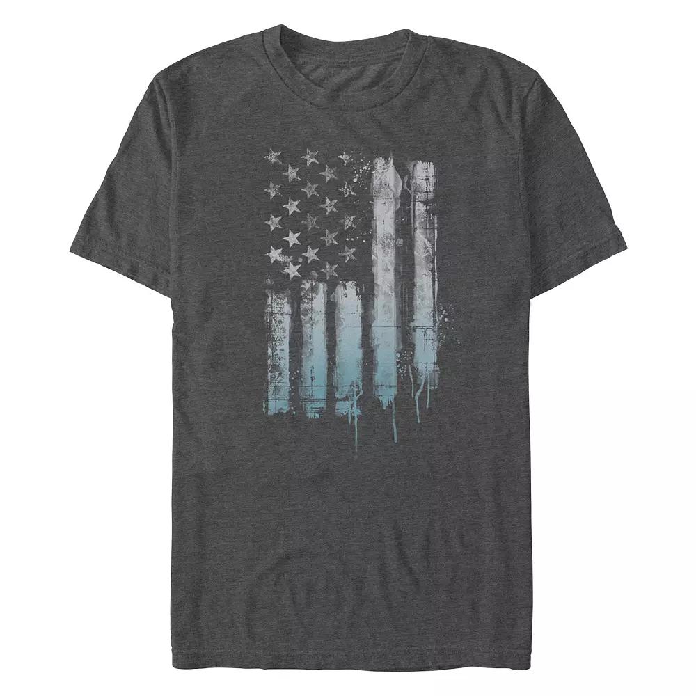 Big & Tall Americana Rustic American Flag Paint Drip Tee, Men's,  Product Image