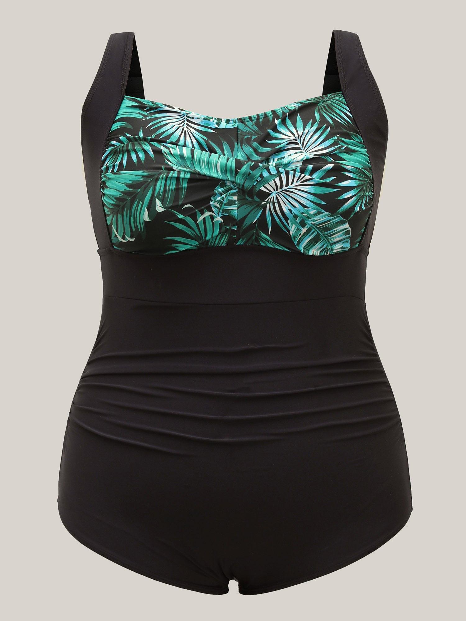 Two-Piece Tropical Twist Front Swimsuit,Sarong Female Product Image