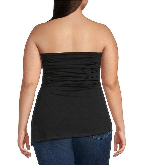 Good American Plus Size Super Stretch Jersey Strapless Asymmetrical Hem Tube Top Product Image